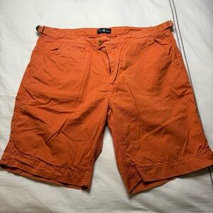 Psycho Bunny | Classic Fit Cotton Shorts Orange Mens | 36